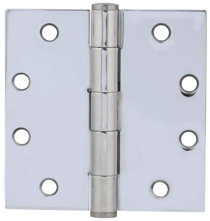Emtek 92015 4.5x4.5" Square Corner Bearing Mortise Hinge - Pair, Polished Chrome