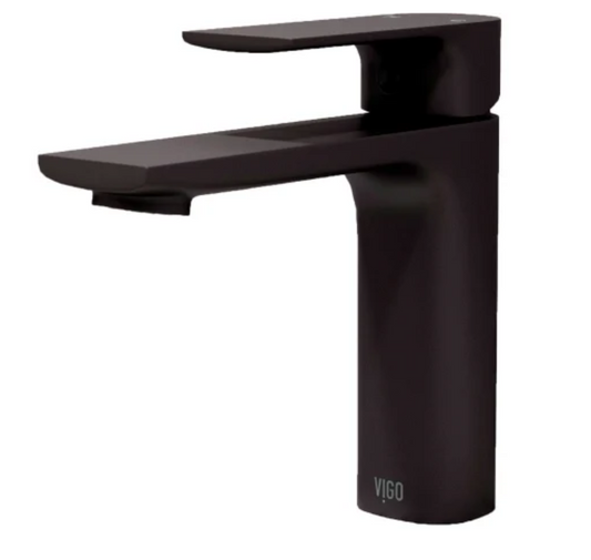 Vigo Matte Black 1 Hole Single Handle Bathroom Sink Faucet