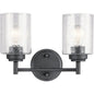 KICHLER 45885BK Winslow Vanity, 2-Light 150 Total Watts, Black, 12.75"