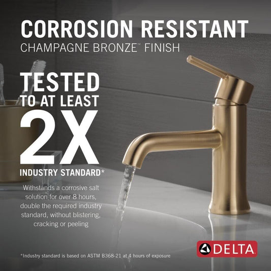 DELTA 559LF-CZMPU Trinsic Bathroom Faucet, With Drain Assembly, Champagne Bronze