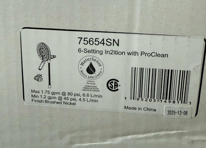 Delta 75654SN 6Setting In2ition Dual Shower Head w/Handheld Spray Brushed Nickel