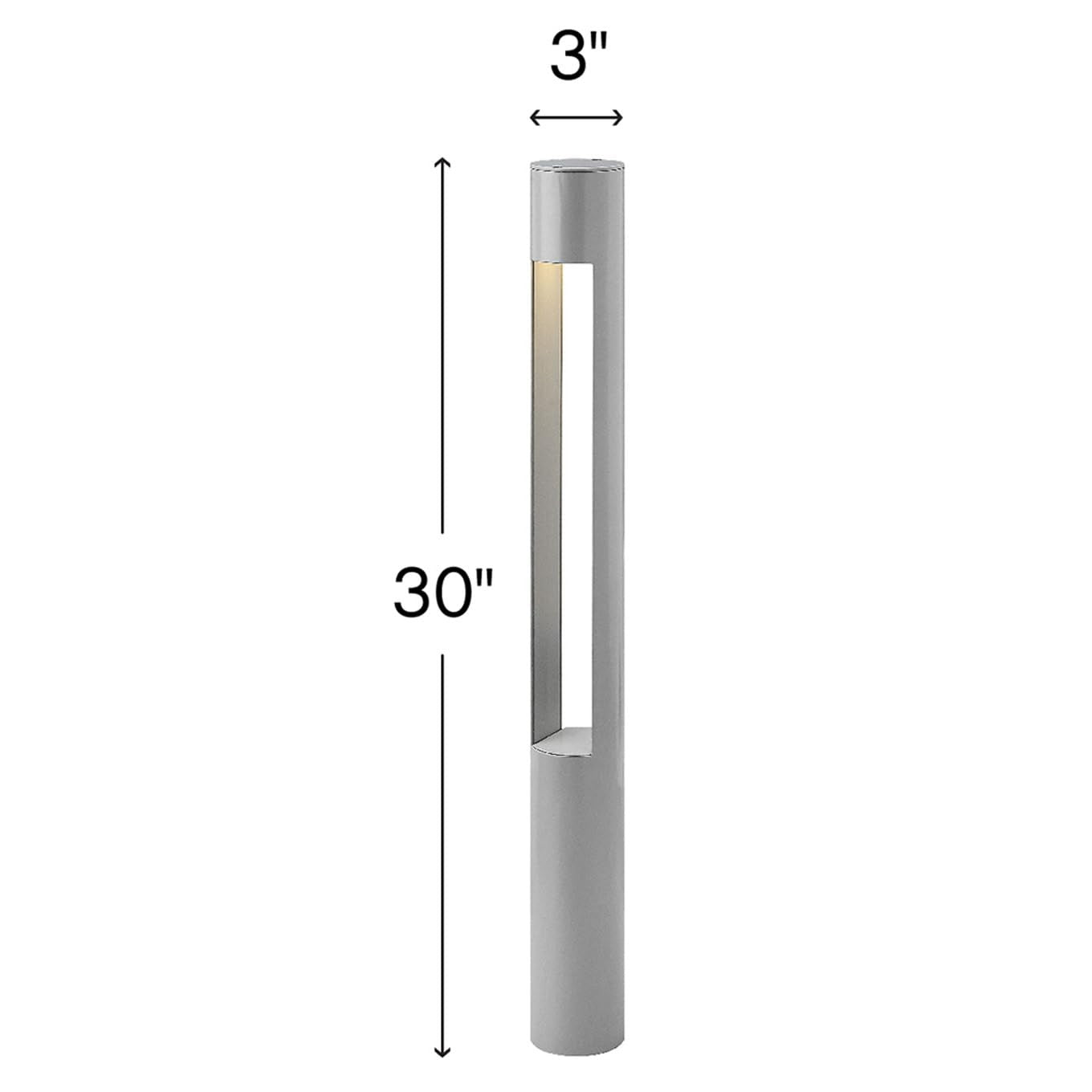 Hinkley Atlantis 15601TT - 12V Round Landscape Bollard-Aluminum-Titanium Finish