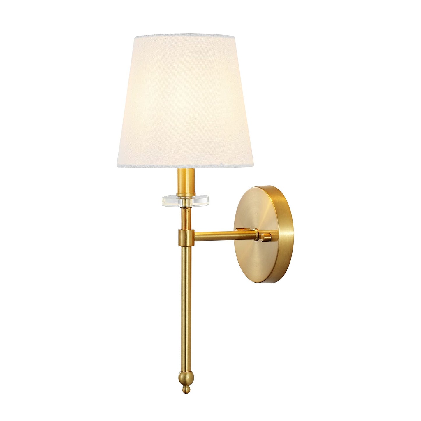 JONATHAN Y JYL9920A Olivia 6.5" 1-Light Modern Midcentury Iron Vanity Brass Gold