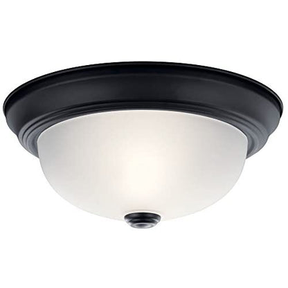 Kichler 8111BK Flush Mount, 1-Light 120 Total Watts, Black