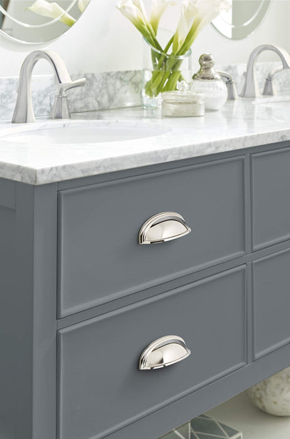Amerock BP36640PN Cabinet Cup Pull Polished Nickel 3"/4" C2C Ashby