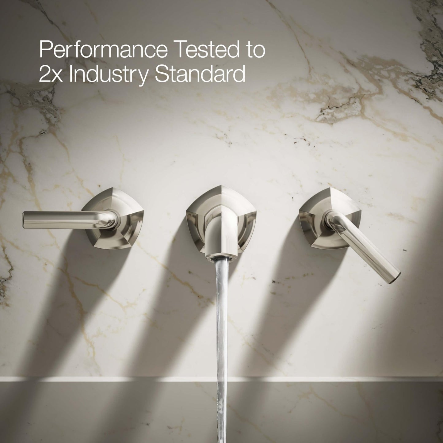 KOHLER T27013-4-SN Occasion Wall-Mount Bathroom Lever Handles Polished Nickel