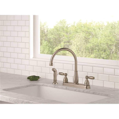Delta D 21988LFSS S/SPRAY KTCH FCT Polished Deck Mount Faucet
