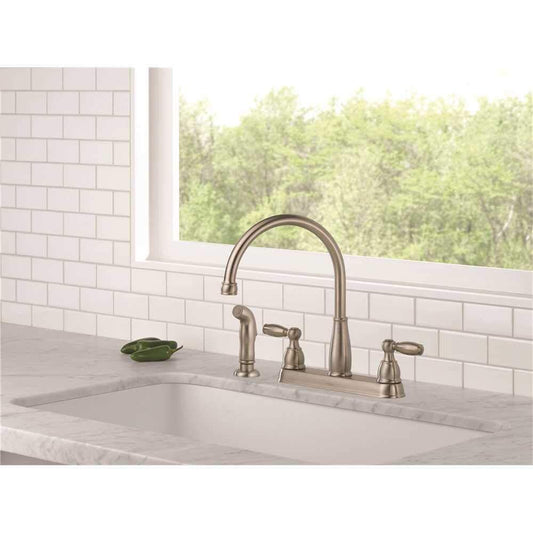 Delta D 21988LFSS S/SPRAY KTCH FCT Polished Deck Mount Faucet