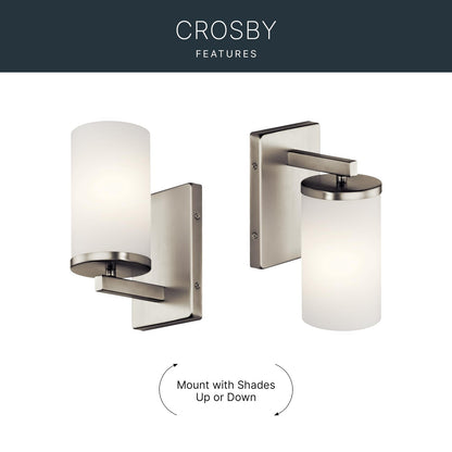 Kichler 45495NI Crosby 9.25" Wall Sconce in Brushed Nickel
