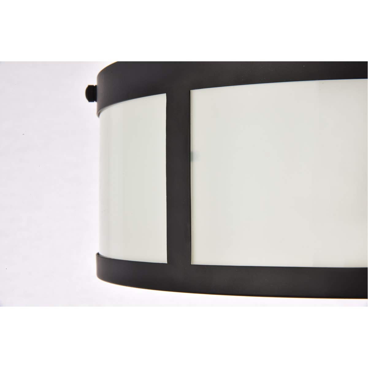Living District Hadrian 2-Light Metal Flush Mount in Flat Black and White