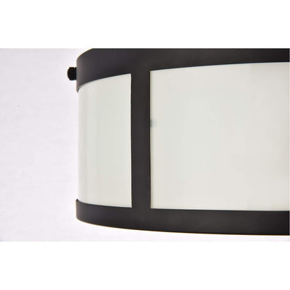 Living District Hadrian 2-Light Metal Flush Mount in Flat Black and White