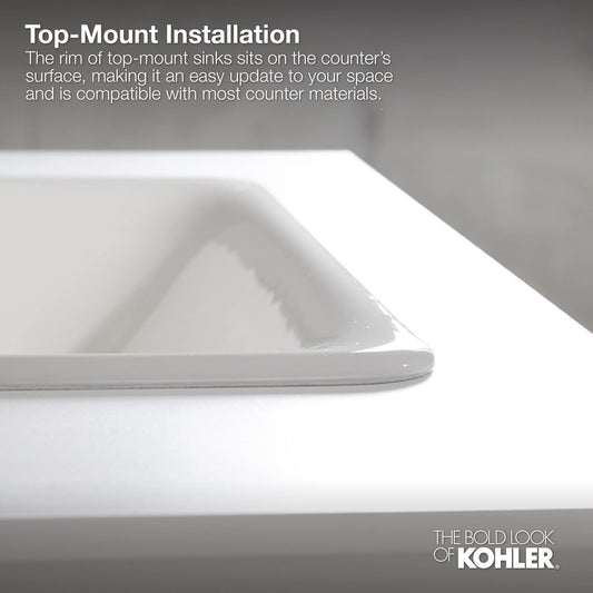 Pennington® Drop-in bathroom sink with 8" widespread faucet holes