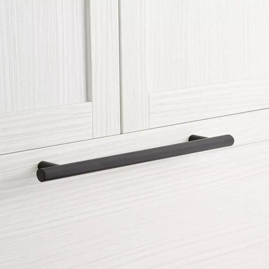 Signature Hardware - 12" Avignon Solid Brass Appliance Pull - Matte Black