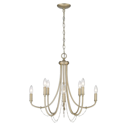 Golden Lighting Kamila 8 Light Chandelier in White Gold