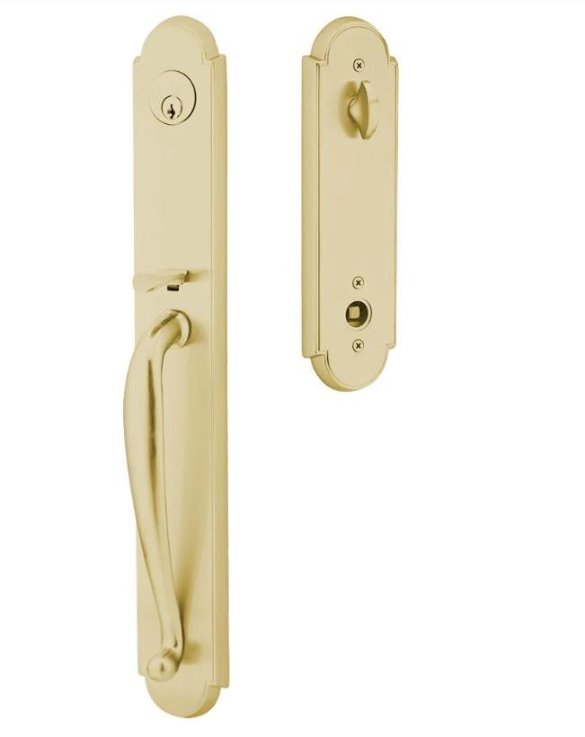 Emtek 4304TRHUS7 French Antique Wilmington Brass Tubular Sngl Cyl Wet Lever RH