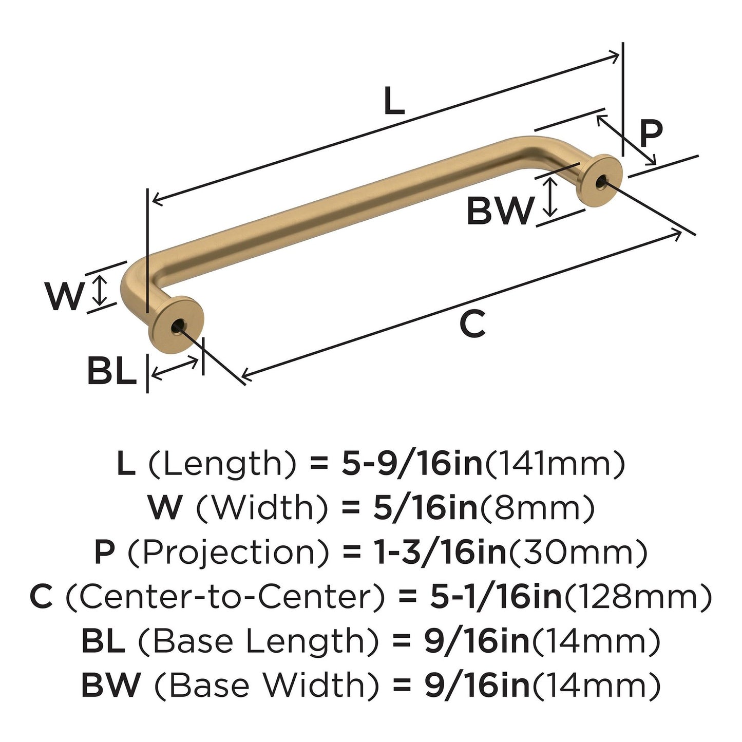 Amerock BP36782CZ Factor Cabinet Pull Champagne Bronze 5-1/16" C2C
