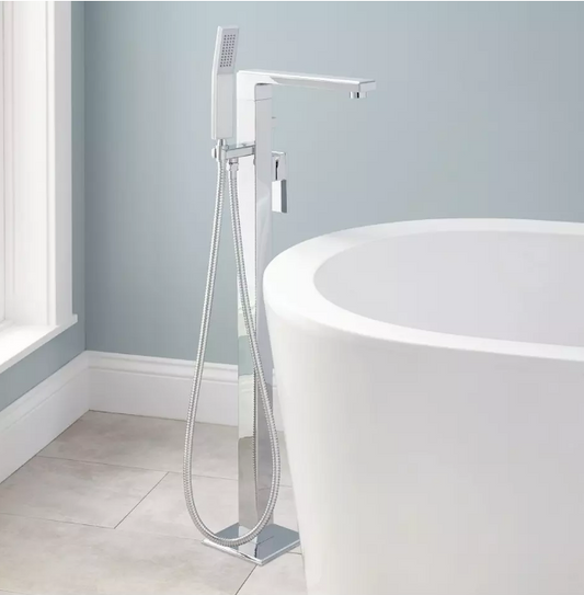 Signature Hardware Ryle Freestanding Tub Faucet and Hand Shower, Chrome
