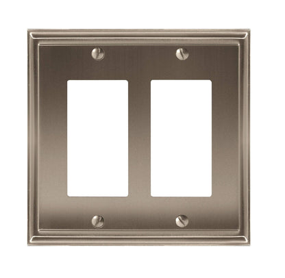 Amerock | Wall Plate | Satin Nickel | 2 Rocker Switch Plate Cover | Mulholland