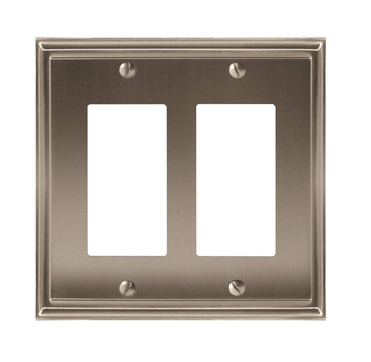 Amerock | Wall Plate | Satin Nickel | 2 Rocker Switch Plate Cover | Mulholland