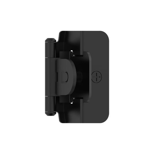 Amerock BPR8704FB Cabinet Hinge 1/2" Overlay Double Demountable Matte Black Pair