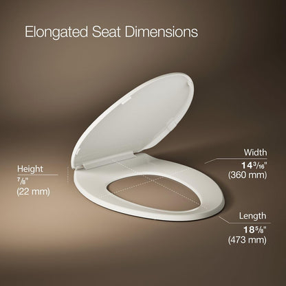 KOHLER 20110-96 Brevia Slow Close Toilet Seat Elongated Biscuit