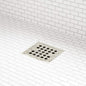 SH608PN Menlo 2"/3" PVC Drain w/Square Polished Nickel Tile-In Strainer