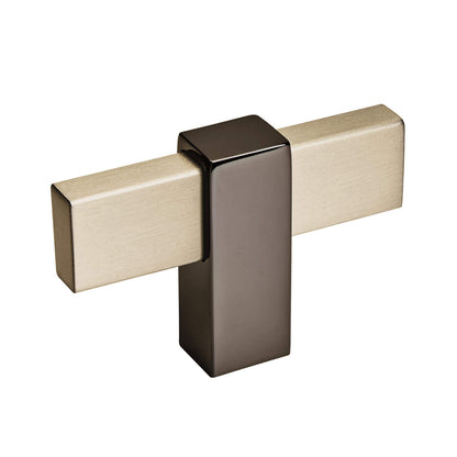 Amerock | Cabinet Knob Silver Champagne/Black Nickel 2-3/8 inch (60 mm) Mulino