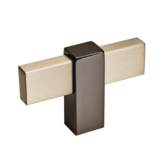 Amerock | Cabinet Knob Silver Champagne/Black Nickel 2-3/8 inch (60 mm) Mulino