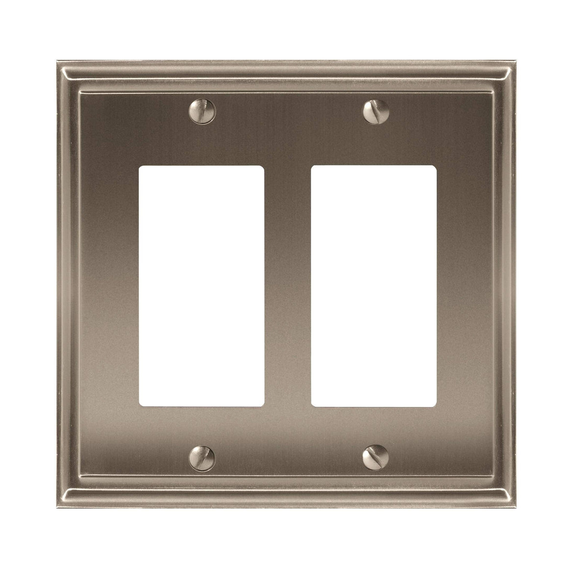 Amerock | Wall Plate | Satin Nickel | 2 Rocker Switch Plate Cover | Mulholland