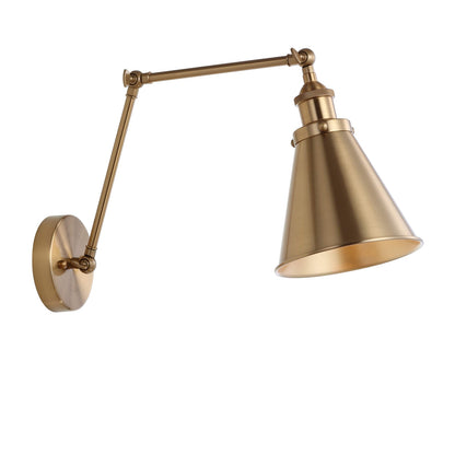 JONATHAN Y JYL7461A Rover 7"  Wall Sconce Brass Gold adjustable arm