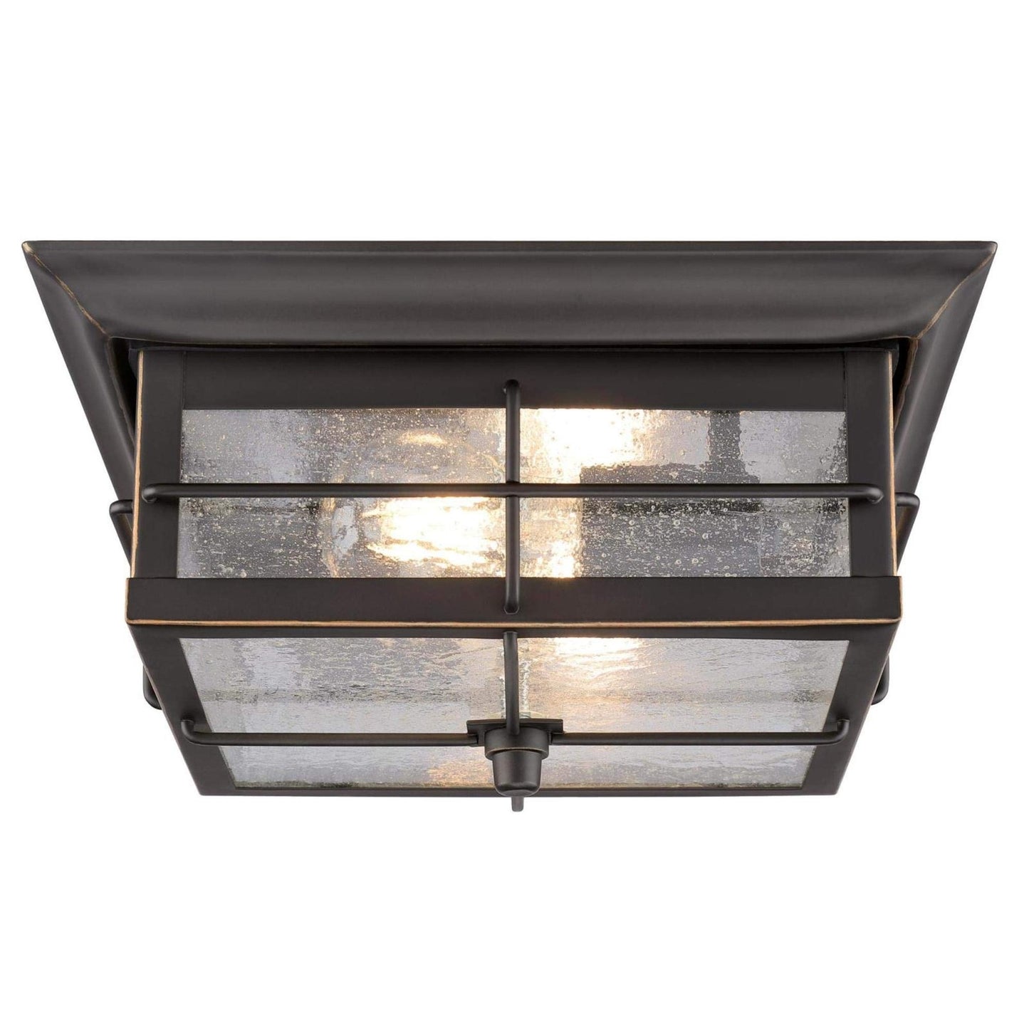 Westinghouse 6578400 Orwell 2 Light Outdoor Flush Mount Fixture ORB&Glass