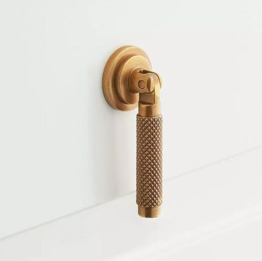 Signature Hardware SH553102VB Arles Brass Knurled Drop Pull-Vintage Brass