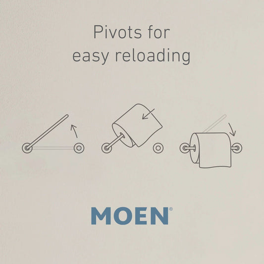 Moen Genta LX Matte Black Modern WallMount Pivoting Toilet Paper Holder BH3808BL