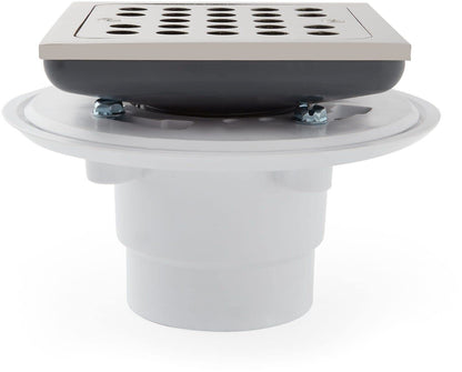 Signature Hardware 948036 Menlo Square Shower Drain with Flange - Aged Brass