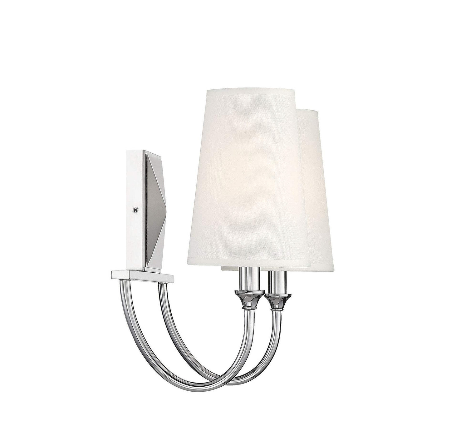 Savoy House 8-2542-2-109 White Fabric Bath Vanity Wall Light, 12" H x 15" W