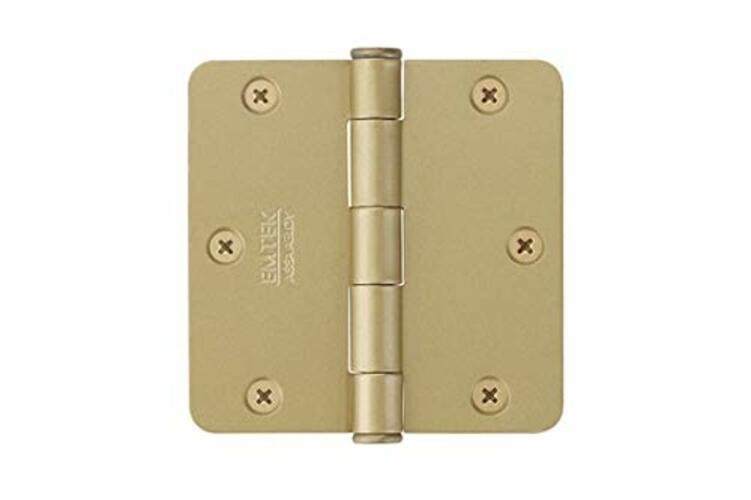 Emtek 910233 Steel Hinges (Pair) SD 1/4" Radius Corner 3.5"x3.5" Polished Brass