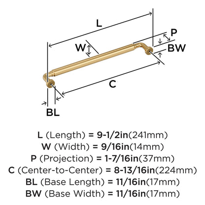 Amerock BP37666BBZ 8-13/16" Coble Golden Champagne Drawer Pull