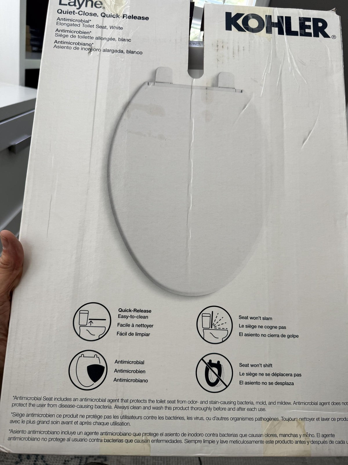 Kohler 1731394 Layne quiet close elongated toilet seat White