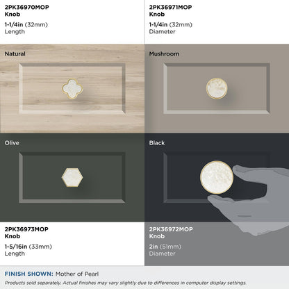 Amerock 2PK36972MOP Accents Round Cabinet Knob Gold/Mother of Pearl