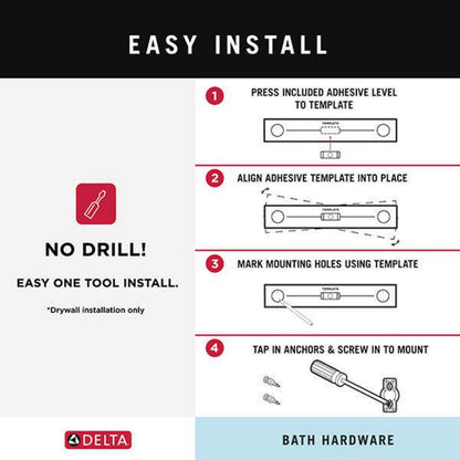 DELTA FAUCET 78908-SS Tetra 8 in. Hand Towel Bar in Stainless Steel