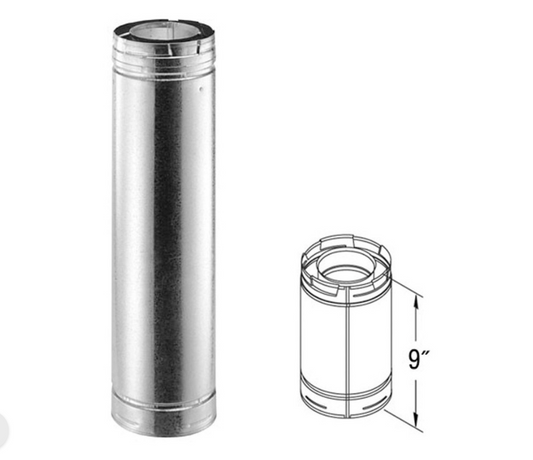 DuraVent - 5" x 8" DirectVent Pro 9" Galvanized Chimney Pipe - 58DVA-09