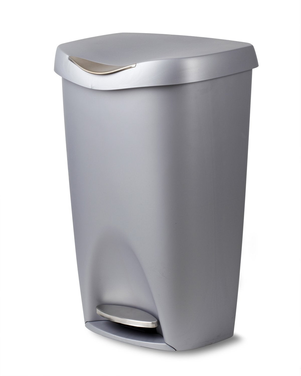 Umbra Brim 084200-410 13 Gal Trash Can Stainless Steel Foot Pedal Silver/Nickel