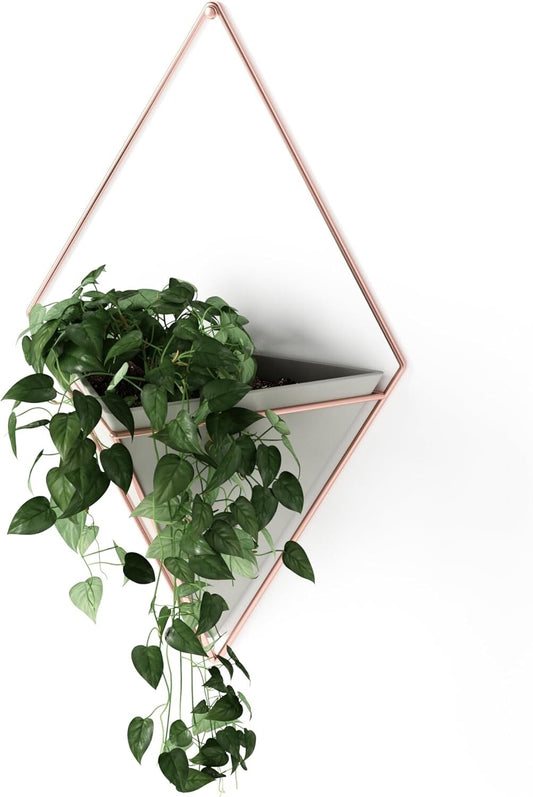 Umbra 470752-Hanging Planter Vase Wall Decor, Pot and Container - Grey/Copper