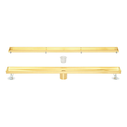 SH 482708 Cohen 40" Tile Insert Shower Drain with Flange - Brushed Gold