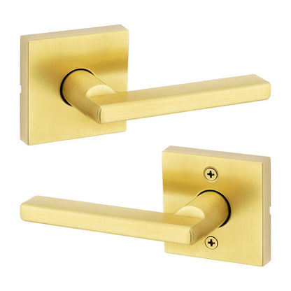 Kwikset Halifax Interior Passage Door Handle, Satin Brass 730 HFL RDT 4 6AL RCS