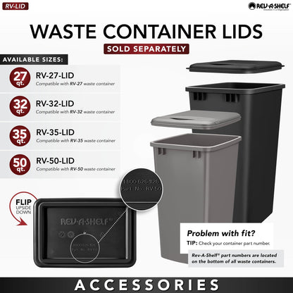 Wood Top Mount Pull Out Trash/Waste Container w/Soft Close