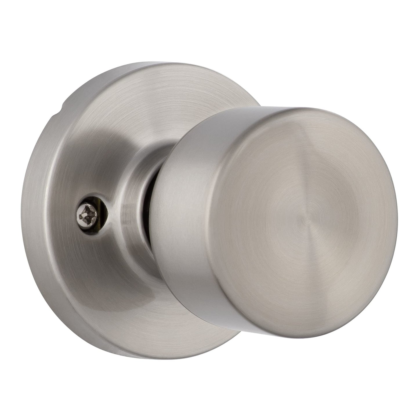 Miseno MLK4080 Tuscora Shaker Passage Door Knob Set with Round Rose Satin Nickel