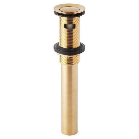Signature Hardware 940815 Extended Press1-1/2" PopUp Drain Overflow Brushed Gold