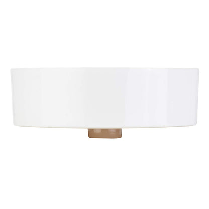 SH 447954 Hibiscus 16" Circular Fireclay Vessel Bathroom Sink - White