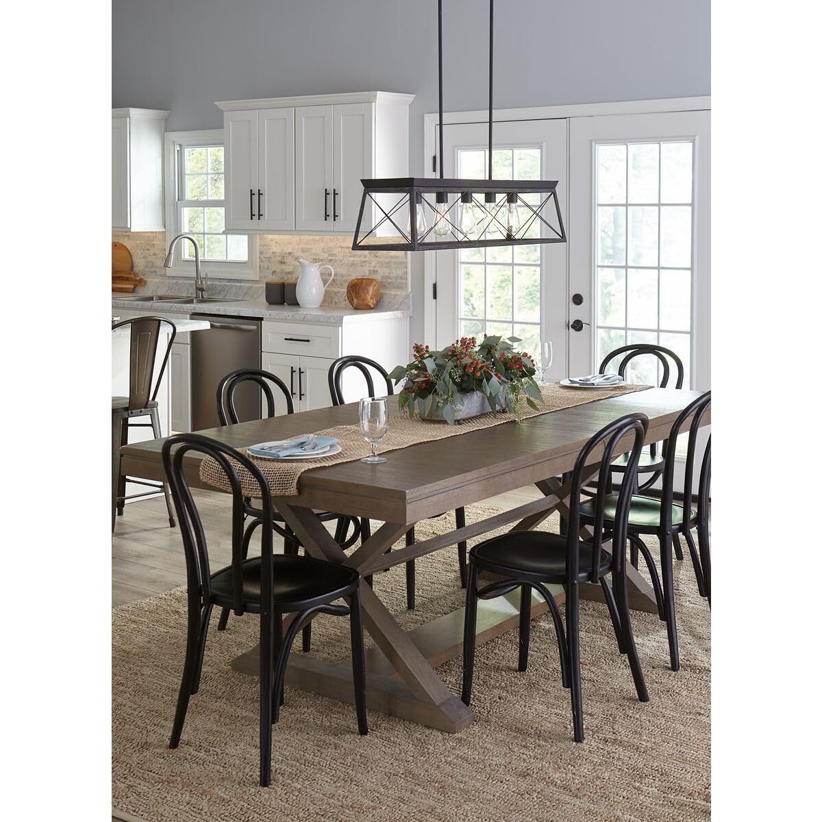 Progress Lighting P400048-031 Briarwood Chandeliers, Ceruse Black
